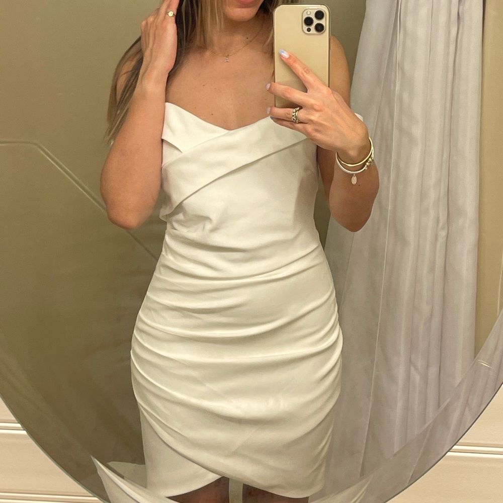 Lavish Alice Off Shoulder White Dress, Size 4